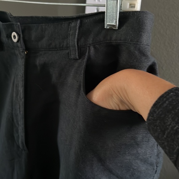 🔥 1 hour sale. Liz Claiborne, linen cotton black pants, size 12 petite - Picture 5 of 8